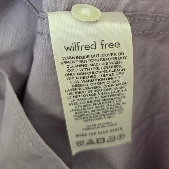 Wilfred Free Purple Slate Ardoise Mauve Long Sleeve Button Up Large NWT - Picture 5 of 9